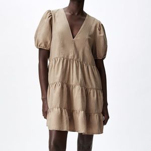 ZARA Beige Linen Dress